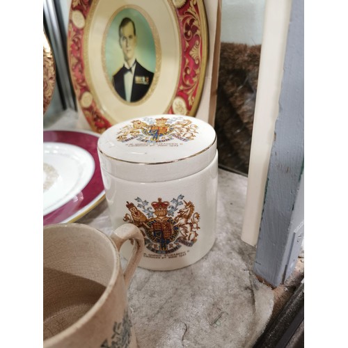 446 - Large quantity of royal memorabilia inc commemorative plates, beakers,  peace mugs from the end of W... 