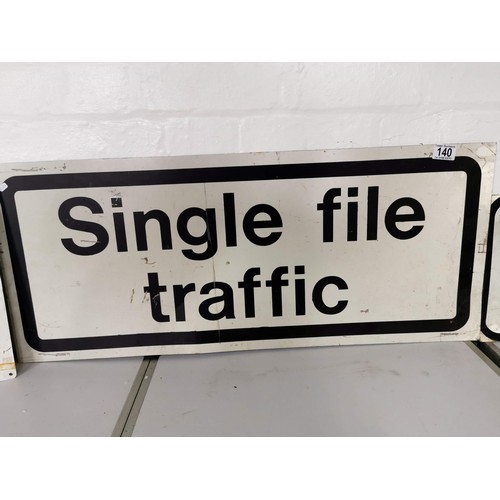 140 - Collection of vintage road signs in 'End' Single File Traffic' along with a Danger dead slow 10mph s... 