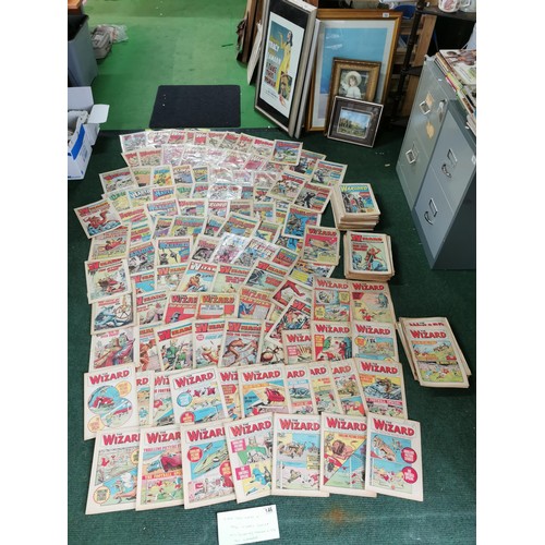 146 - Very large collection of vintage The Wizzard comics dated from 1971 through to 1978 all different ov... 