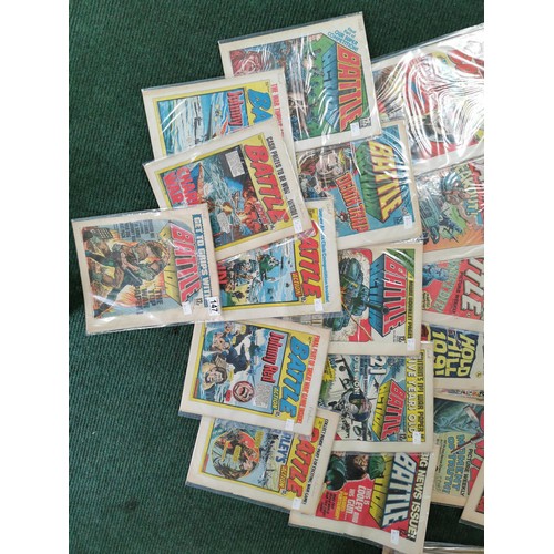 147 - Very large collection of well over 150 Battle comics, all are in plastic protective sleeves, all hav... 