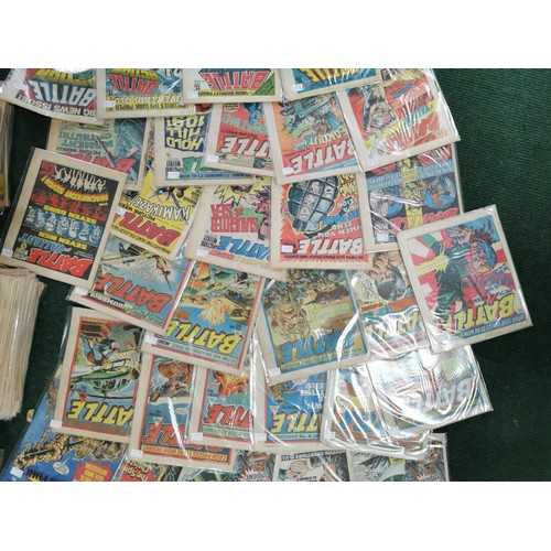 147 - Very large collection of well over 150 Battle comics, all are in plastic protective sleeves, all hav... 