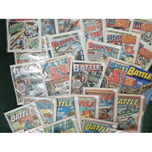 147 - Very large collection of well over 150 Battle comics, all are in plastic protective sleeves, all hav... 