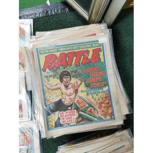 147 - Very large collection of well over 150 Battle comics, all are in plastic protective sleeves, all hav... 