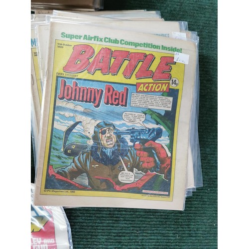 147 - Very large collection of well over 150 Battle comics, all are in plastic protective sleeves, all hav... 