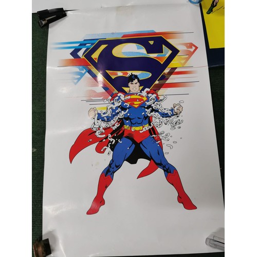 151 - Collection of 6x posters inc Superman, Batman, Star Wars Episode II Attack of the Clones etc, in goo... 