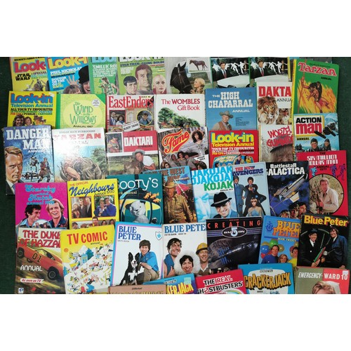 152 - Large collection of TV relayed annuals from the 1970's 80's  inc The Saint, Black Beauty, The Dukes ... 