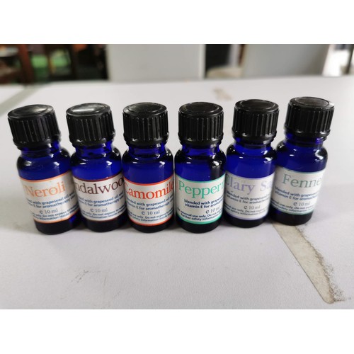 94 - Large collection of bottled aromatherapy oils mostly full