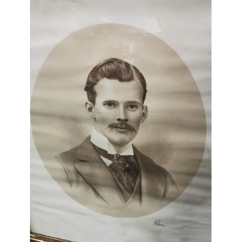 165 - Framed and glazed vintage photo of Lord Powis ( George) local to this area, in an ornate gilt frame ... 