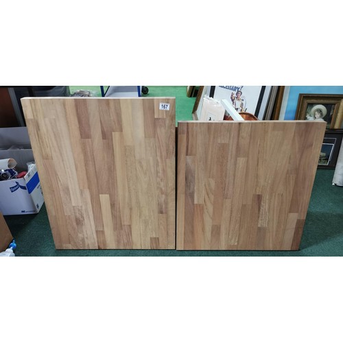 167 - Excellent quality solid oak kitchen work surfaces from a Wren kitchen 2x panels both in excellent cl... 