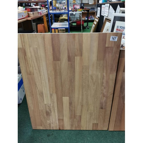 167 - Excellent quality solid oak kitchen work surfaces from a Wren kitchen 2x panels both in excellent cl... 