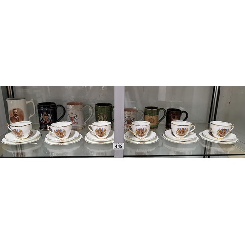 448 - Collection of Queen Elizabeth II ceramics inc 6x Denby earthen ware tankards all with the royal cres... 