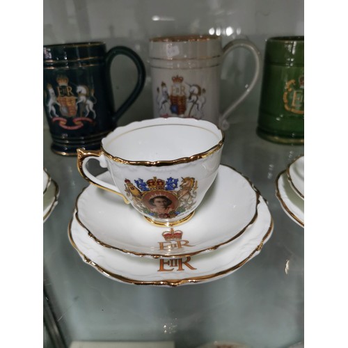 448 - Collection of Queen Elizabeth II ceramics inc 6x Denby earthen ware tankards all with the royal cres... 