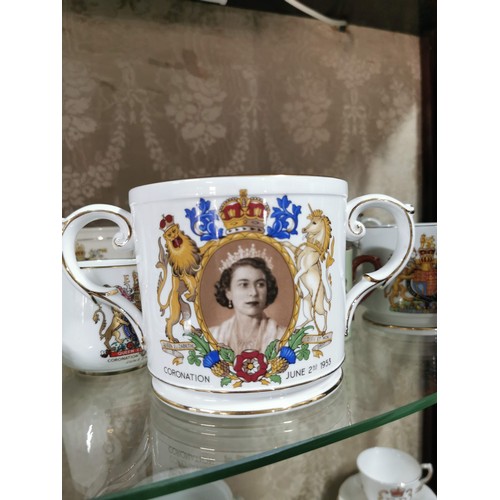 449 - Large collection of royal memorabilia ceramics inc a Corona ware Tea set complete with teapot, 4 tri... 