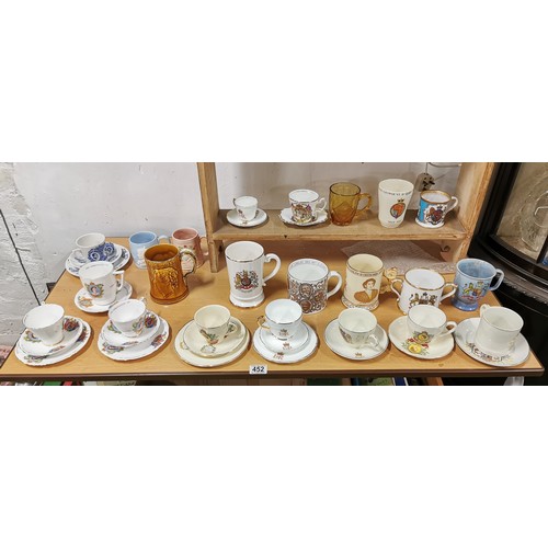 452 - Large collection of trios cup and saucers commemorating royal coronations along with collectable lar... 