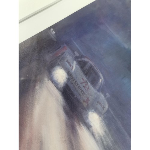 172 - Framed and glazed limited edition print 31/850 'Nightfall' by Alan Fernley, depicting T.W.R Jaguar t... 