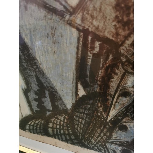 174 - Framed and glazed cubism limited edition print 93/150 Carlo Rosberg, Fisherman with his catch. in go... 