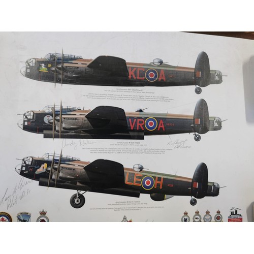 175 - Collection of 9x prints, inc 7x relating to WWII aircraft, inc Lancaster bombers, some of the poster... 