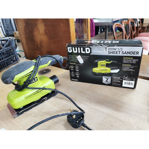 16 - Boxed Guild 200w sheet sander along with a Guild 300w oscillating multi tool with accessories and in... 