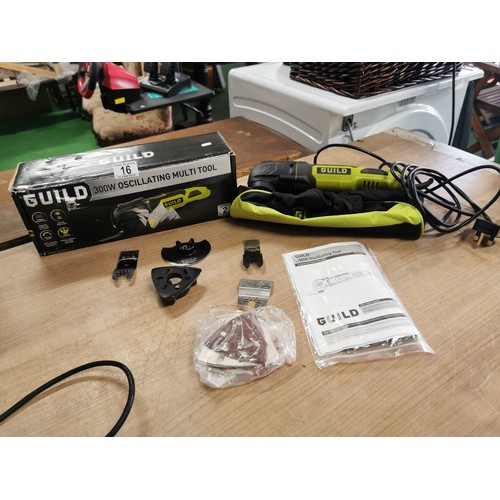 16 - Boxed Guild 200w sheet sander along with a Guild 300w oscillating multi tool with accessories and in... 