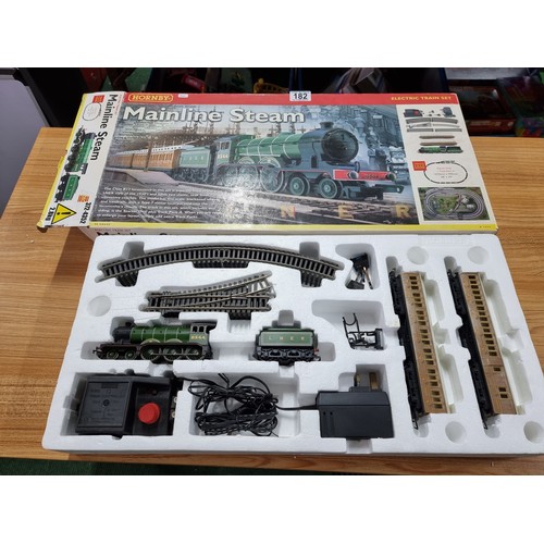 182 - A boxed Hornby R1032 mainline steam electric train set OO gauge, in hardly used condition, complete.