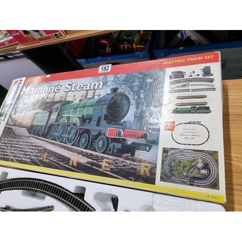 182 - A boxed Hornby R1032 mainline steam electric train set OO gauge, in hardly used condition, complete.