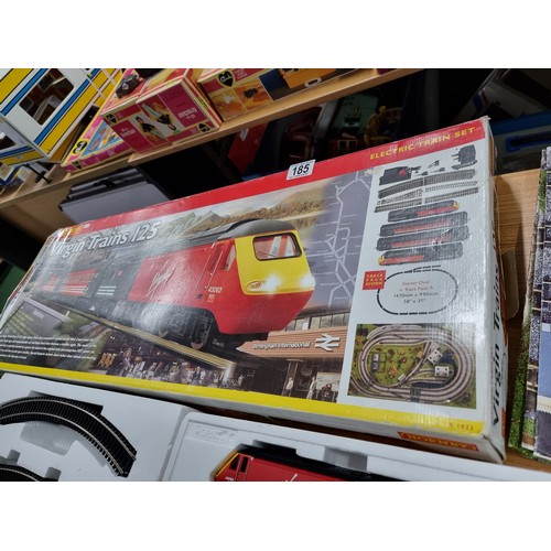 185 - A boxed as new Hornby R1023 Virgin trains 125 OO gauge electric train set.