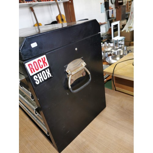 92 - Sealey superline pro 5 drawer tool box with lift up lid for additional storage, no keys present,