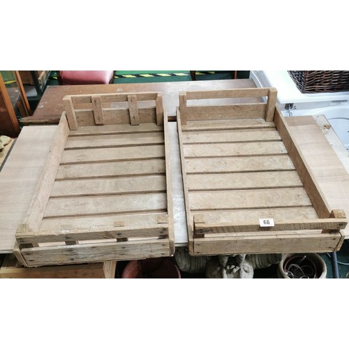 68 - Collection of 2x Belvoir estate potato trays in good order length 76cm by 47cm wide