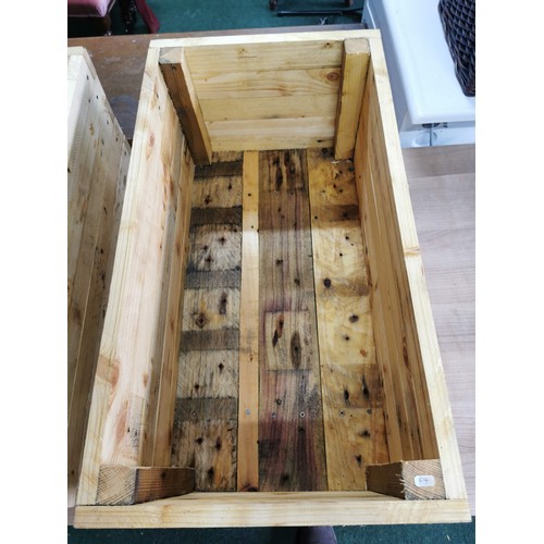 71 - Pair of locally made hand made wooden planters made from recycled timber, treated with linseed oil, ... 