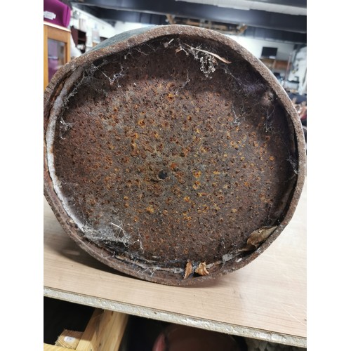 75 - Large vintage milk churn painted in green stands 72cm high, ideal as a planter