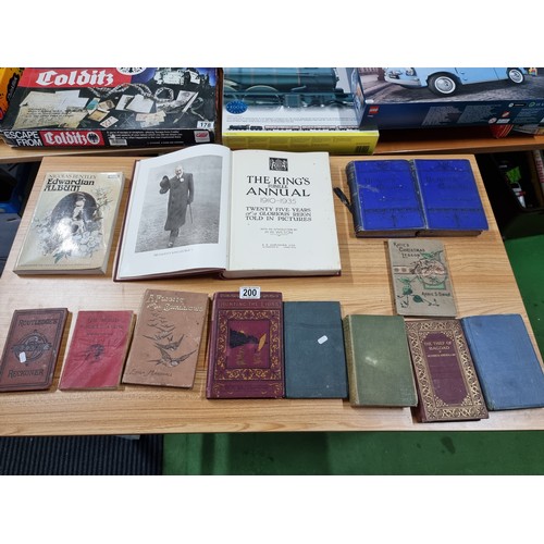 200 - A collection of vintage and antique books to include his majesty the king, jubilee annual 1910/35, H... 