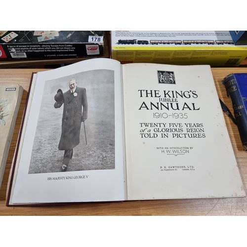 200 - A collection of vintage and antique books to include his majesty the king, jubilee annual 1910/35, H... 