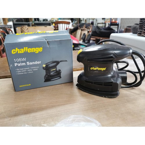 22 - Challenge 350w jigsaw boxed with a Challenge 105w palm sander with instructions and fully working