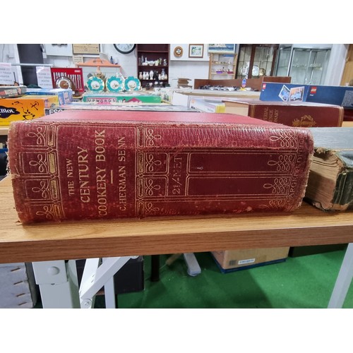 201 - 5x antique books including 2 cookery books Mrs Beeton's everyday cookery 1917, the new century cooke... 