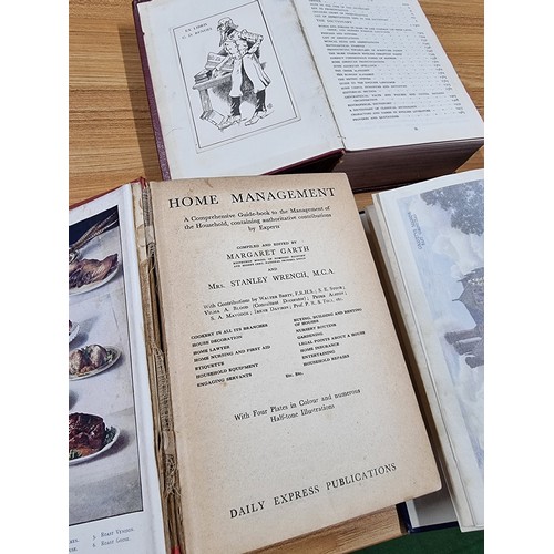 201 - 5x antique books including 2 cookery books Mrs Beeton's everyday cookery 1917, the new century cooke... 