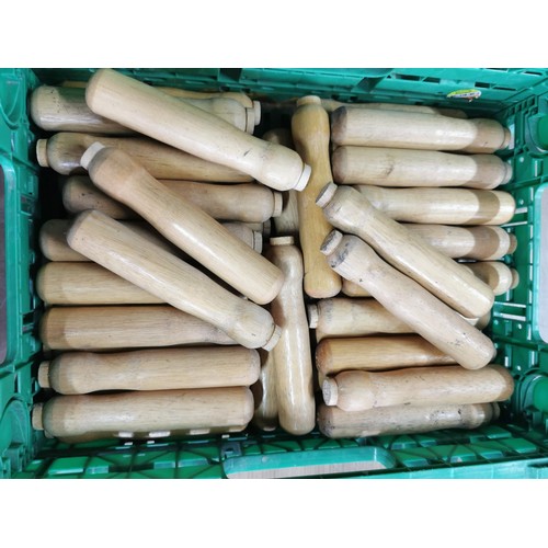 30 - Tray of tool handles a great 50 piece Stanley tool set new in box and a new reel of zinc plated chai... 