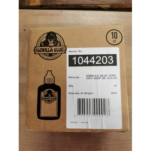 33 - New box of 10 Gorilla Glue bottle new and sealed