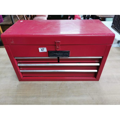 47 - 4 drawer and lift lid compartment tool case full of its tools in great condition