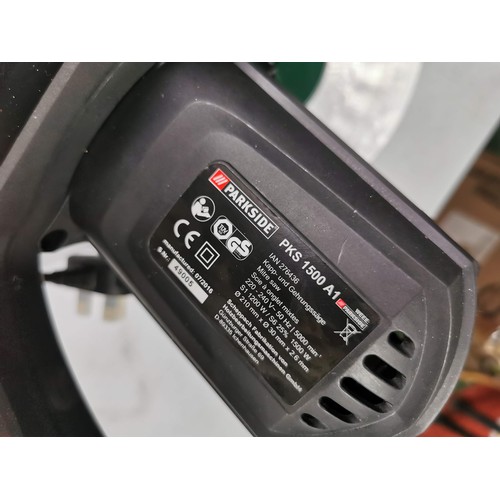 110 - Parkside cross cut mitre saw as new in box complete with accessories