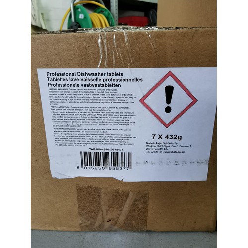 117 - 7x boxes of new and sealed WPro dishwasher tablets,each box contains 7x boxes with 24 tablets in eac... 