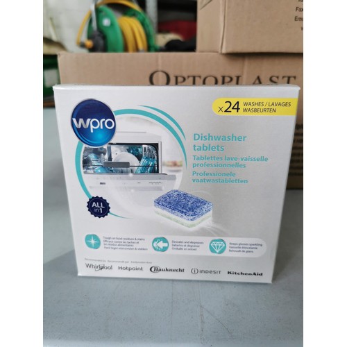 117 - 7x boxes of new and sealed WPro dishwasher tablets,each box contains 7x boxes with 24 tablets in eac... 