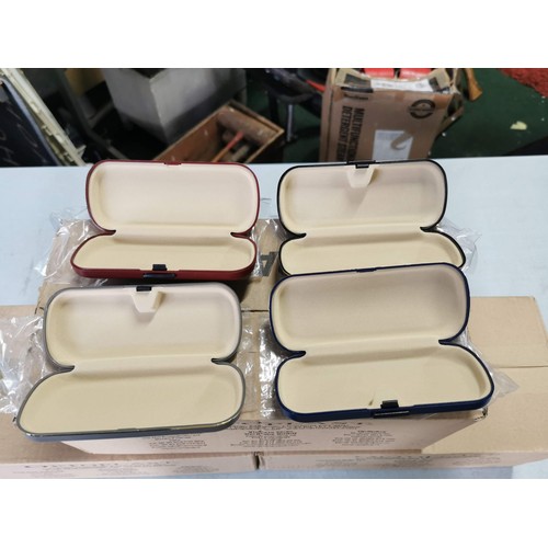 118 - 3x boxes of new glasses cases in various different colours over 30 in total