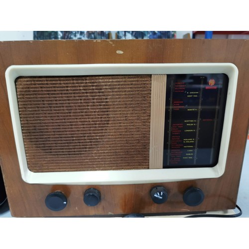 92 - Vintage bakelite Phillips radio with magic eye along with a Pye vintage radio, both are untested