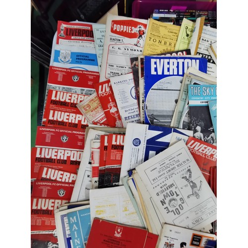 100 - Large quantity of vintage football related ephemera inc a large collection of official programmes fr... 