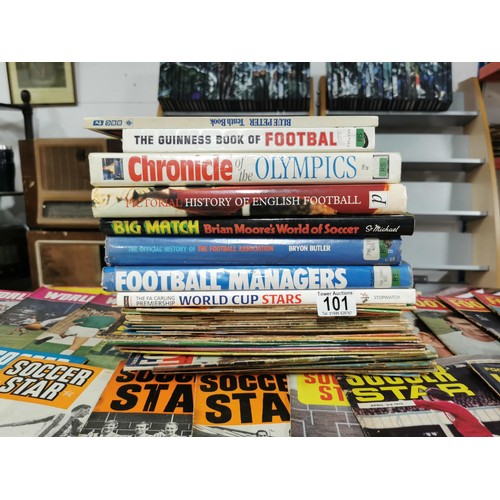 101 - Very large collection of vintage football related ephemera inc  World Soccer magazines, Soccer Star ... 