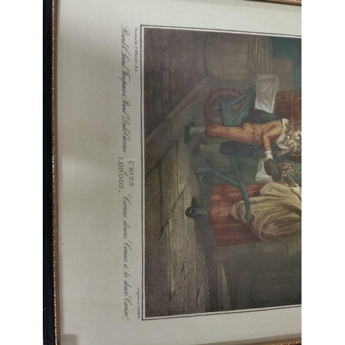 103 - Collection of vintage framed and glazed prints of the Cries of London series, inc Hot spice gingerbr... 