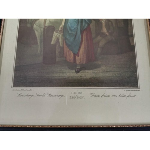 103 - Collection of vintage framed and glazed prints of the Cries of London series, inc Hot spice gingerbr... 