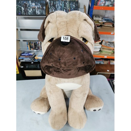 108 - Very large sitting dog plush toy in very good order height 81cm high by 61cm wide