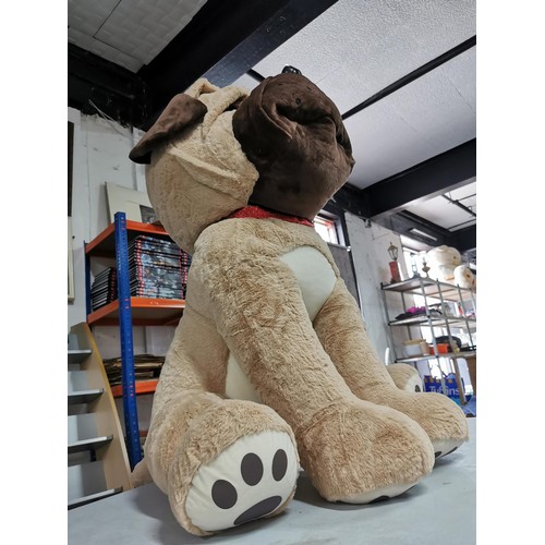 108 - Very large sitting dog plush toy in very good order height 81cm high by 61cm wide