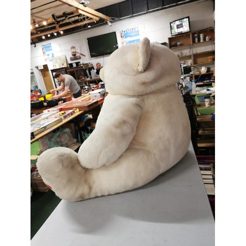 109 - Very large cream teddy bear in good overall condition height 81cm by 112cm